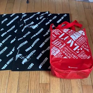 two urban outfitters bags & one lululemon bag